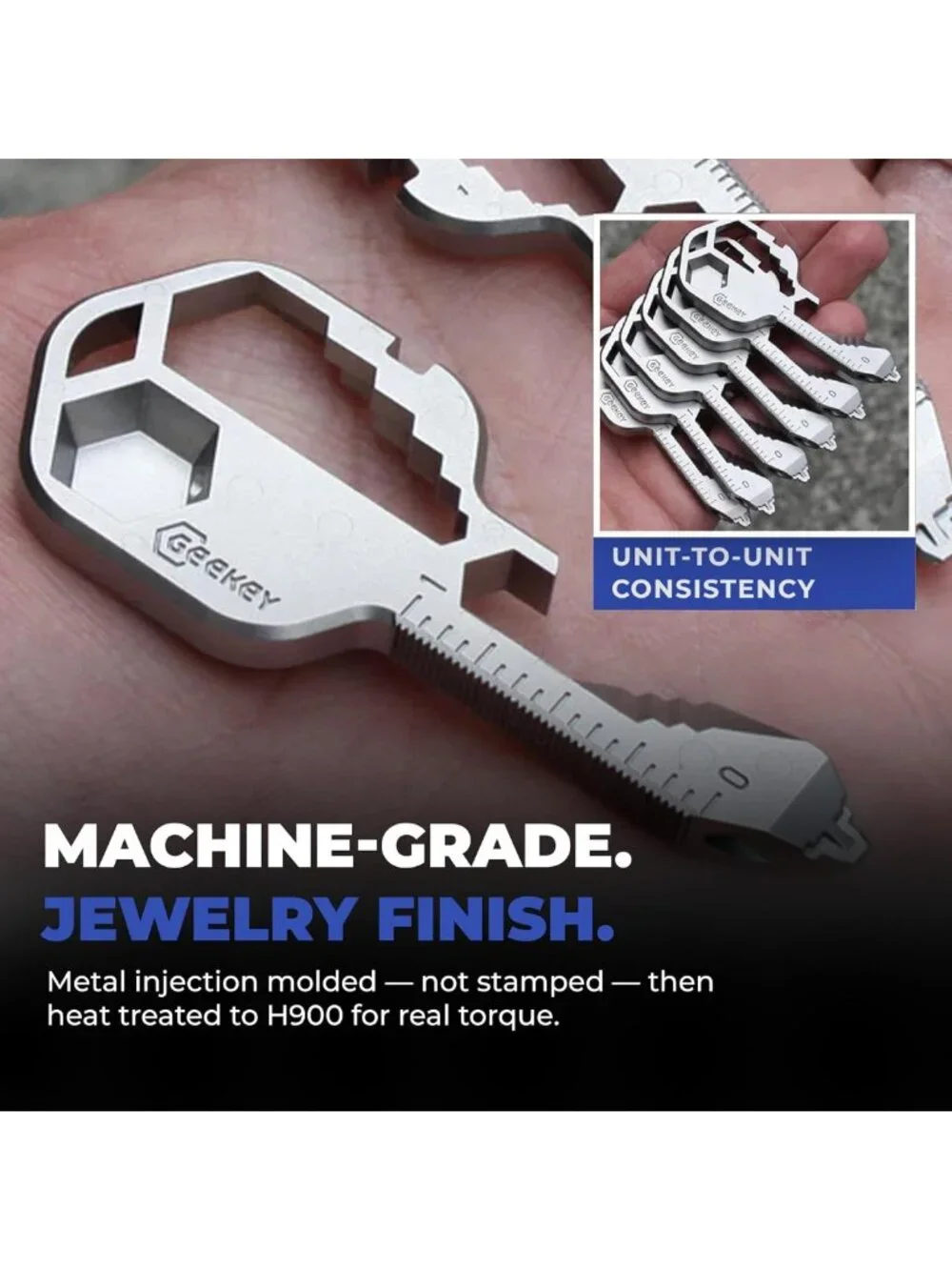 Versatile Keychain Multitool with 16 Functions | Compact Key Tool & Bottle
